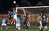 Alberto Nieto of Maidstone Market(left) and Nelson Moran of Napoli trying to head the ball